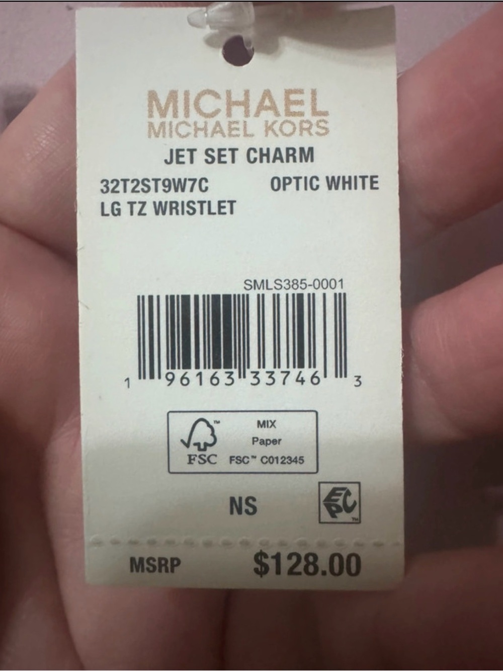 Michaels White Wristlet with Rainbow MK Logo - Picture 8 of 12